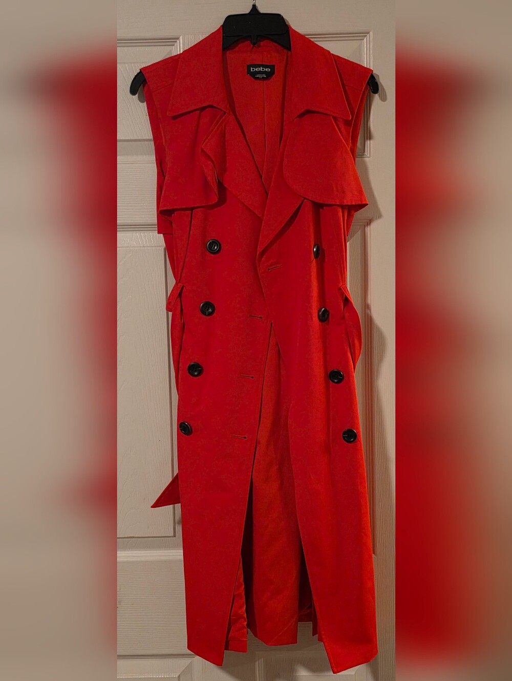 Red Double-Breasted Belted Dress - Picture 2 of 4